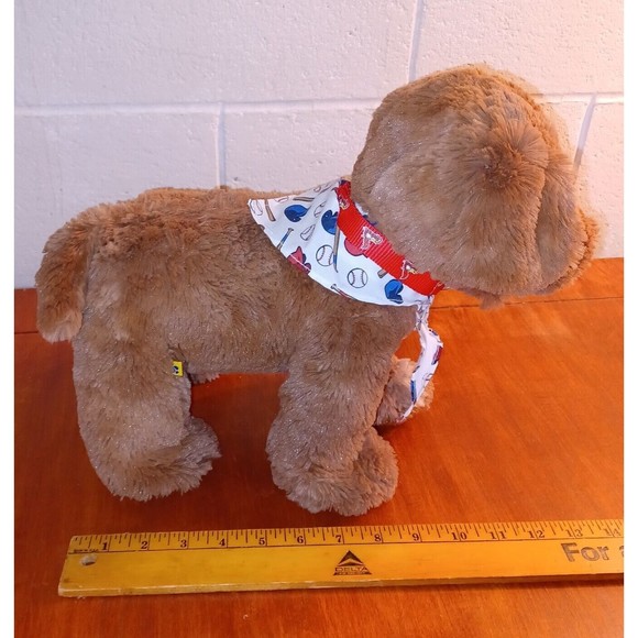 Build A Bear 'Dugout Dog' Baseball Puppy Plush With Bandana & Cardinals Collar - Picture 3 of 11